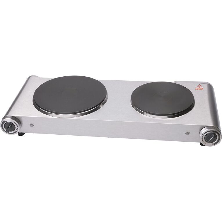 Living & Co Double Hot Plate 2400W Stainless Steel, , hi-res