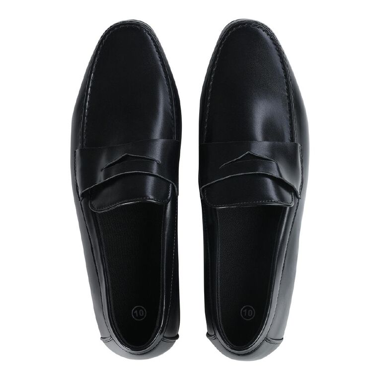 H&H Men's Classic Penny Loafers, Black, hi-res