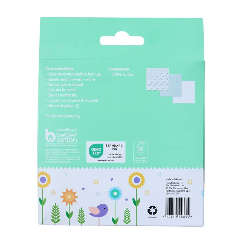 Babywise Muslin Wrap 3 Pack Whale, , hi-res