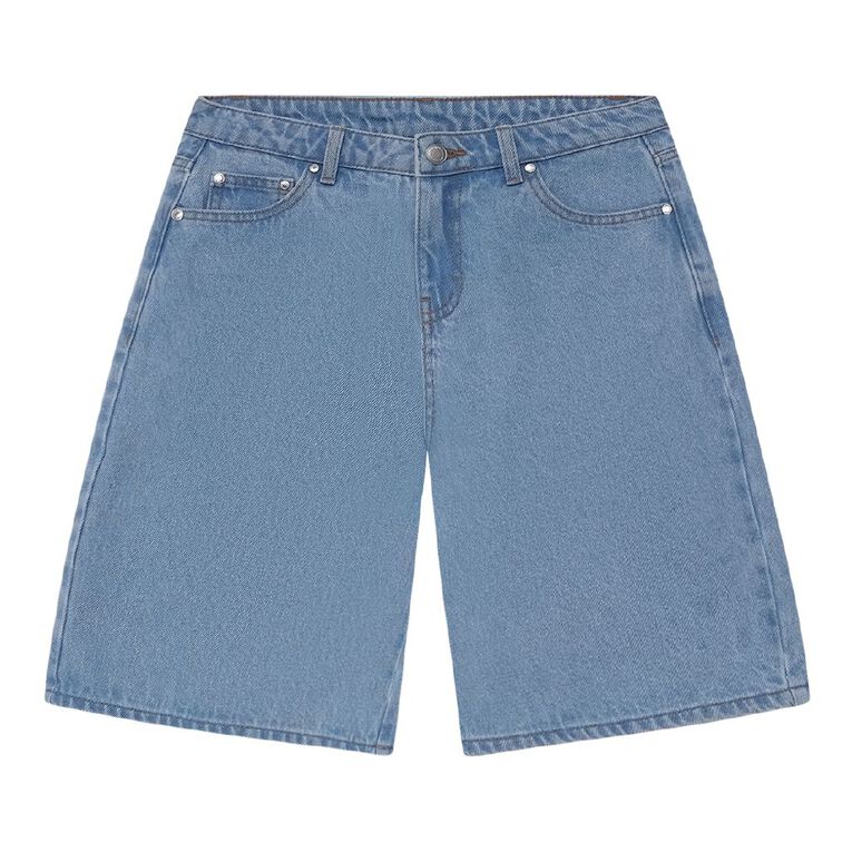 Young Original Low Rise Denim Bermuda Shorts, Denim Mid, hi-res