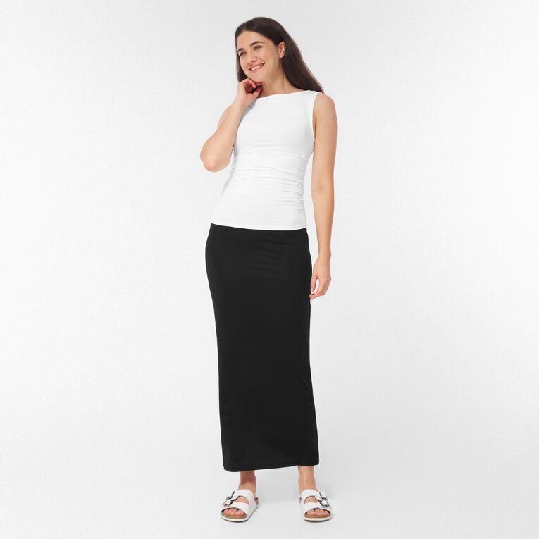 H&H Women's Contour Maxi Skirt, Black, hi-res