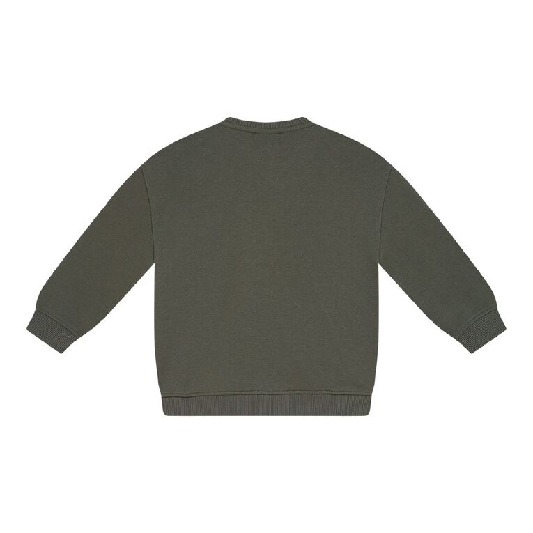 Young Original Plain Crew Sweatshirt, Green Dark, hi-res