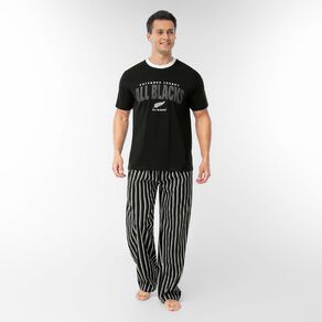 All Blacks Men's Tee and Woven Pants Pyjama Set