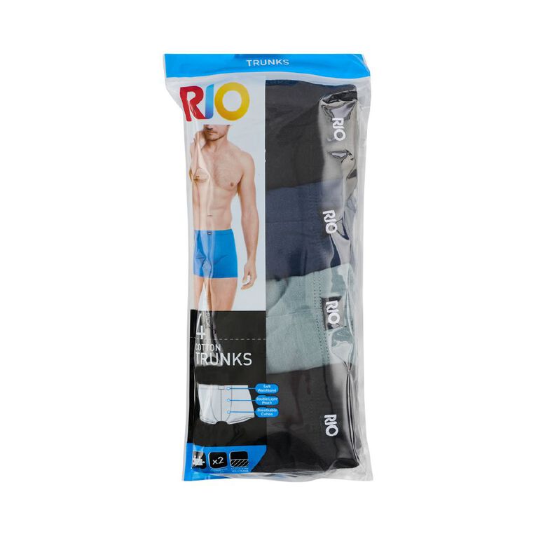 Rio Men's Tunnel Trunks 4 Pack, Blue/Grey, hi-res
