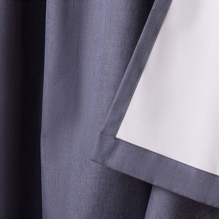 Living & Co Loft Curtains Navy 150-230cm Wide/205cm Drop, , hi-res