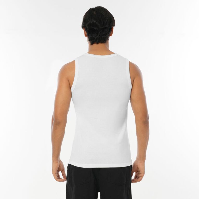 H&H Men's Plain Singlet, White, hi-res