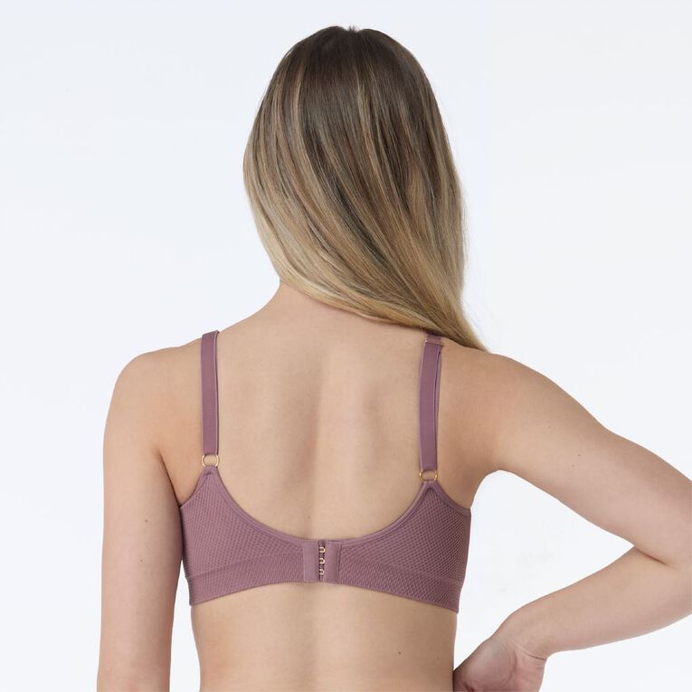 H&H Women's Waffle Moulded Bra, Purple Dark, hi-res