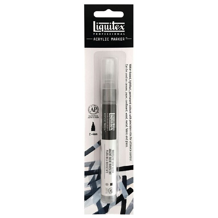 Liquitex Professional Acrylic Marker 2-4mm Iridescent Rich Silver, , hi-res