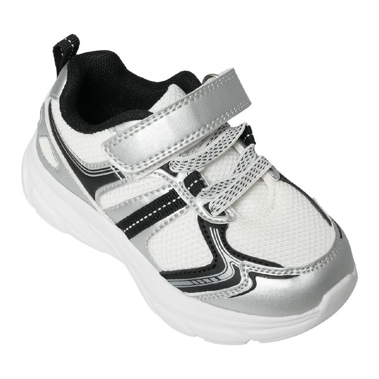 Active Intent Junior Kids' Jay Trainers, White, hi-res