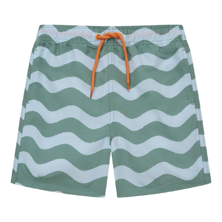 Young Original Microfibre Swim Shorts, Green Mid, hi-res