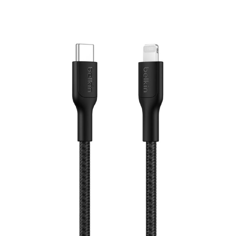 Belkin BoostCharge Pro USB-C Braided Cable Lightning Connector 2m Black, , hi-res