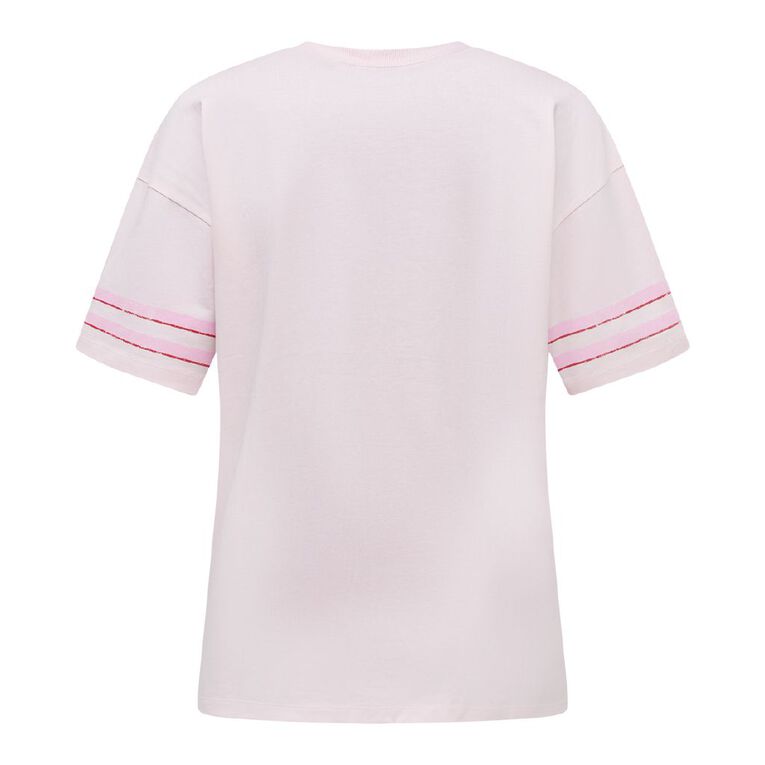 Garage Women's Short Sleeve Flame Printed Cotton Tee, Pink, hi-res