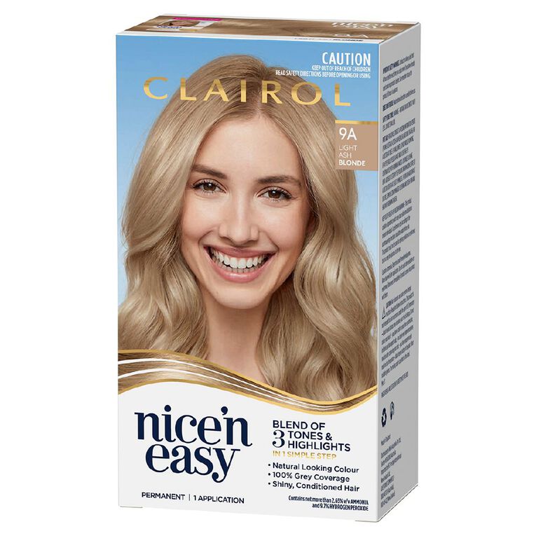 Clairol Nice N Easy Permanent Hair Colour Light Ash Blonde 9A, , hi-res