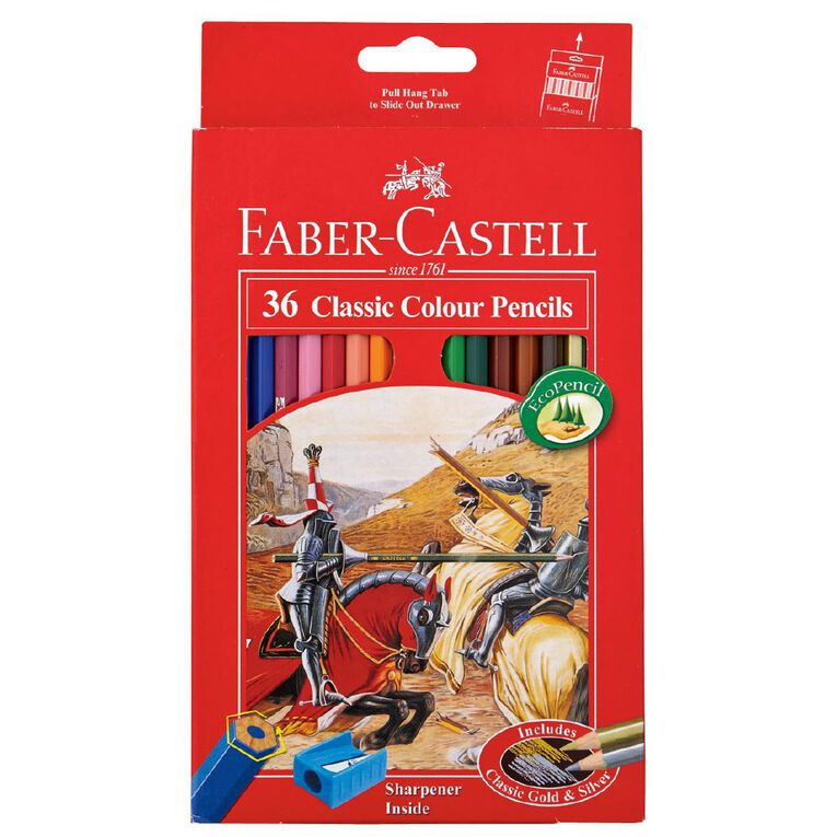 Faber-Castell Classic Colour Pencils Multi-Coloured 36 Pack, , hi-res