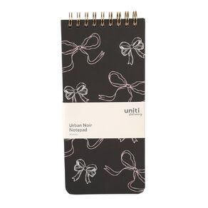 Uniti Stationery Urban Noir Bow Hard Cover Spiral Notepad