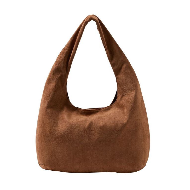 H&H Faux Suede Slouchy Shoulder Bag, Tan, hi-res
