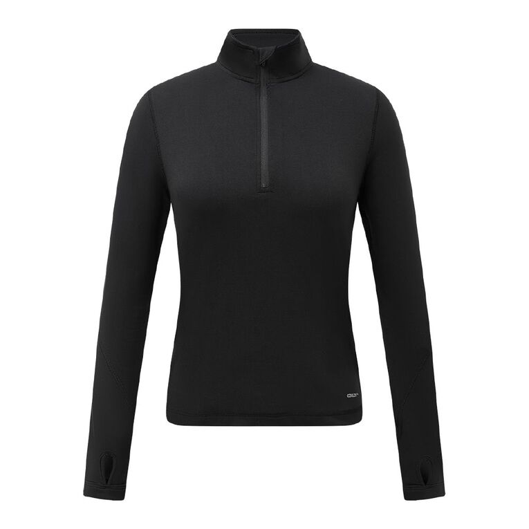 Active Intent Women's Quarter Zip Sweatshirt, Black, hi-res