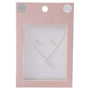 Teardrop CZ Earring and Necklace Gift Box