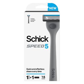 Schick Speed 5 Razor Handle Plus 1 Refill