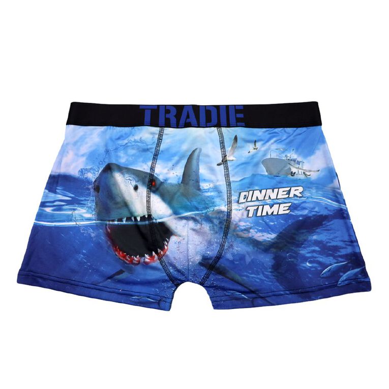 Tradie Men's Work N Surf Photo Trunks, Blue Dark, hi-res