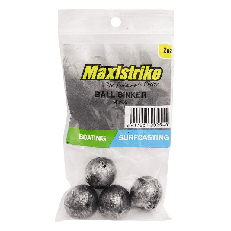 Maxistrike Fishing Sinkers Ball 2 oz 4 Pack, , hi-res