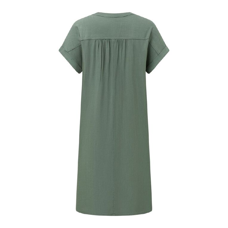 H&H Women's Short Sleeve Popover Tunic, Green Dark, hi-res