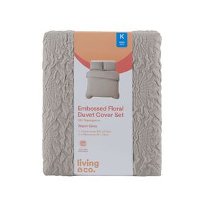 Living & Co Duvet Cover Set Embossed Floral King