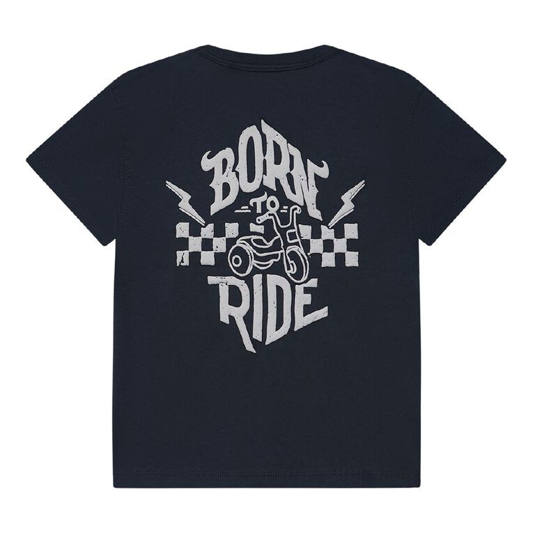 Young Original Toddler Short Sleeve Boxy Back Print Tee, Grey Dark, hi-res