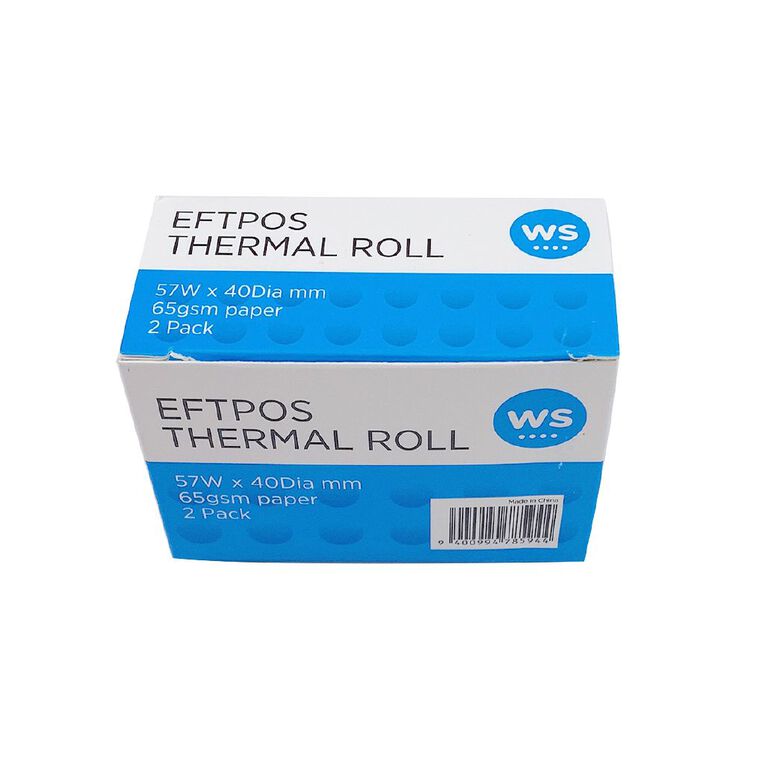 WS Eftpos Roll 57mm x 40mm Twin Pack 65gsm, , hi-res
