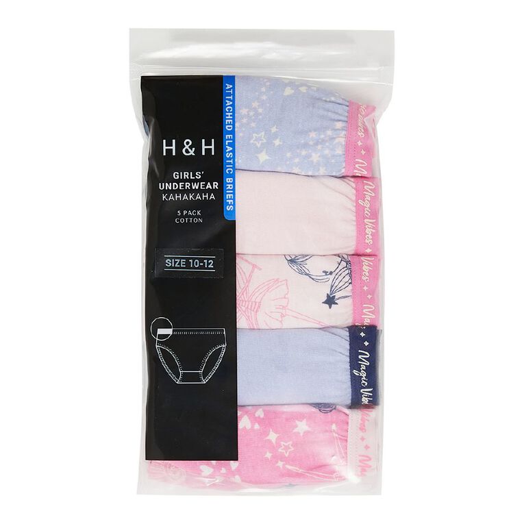 H&H Girls' Briefs 5 Pack, Pink Light, hi-res