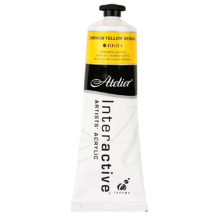 Atelier S4 Acrylic Paint Cadmium Yellow 80ml, , hi-res
