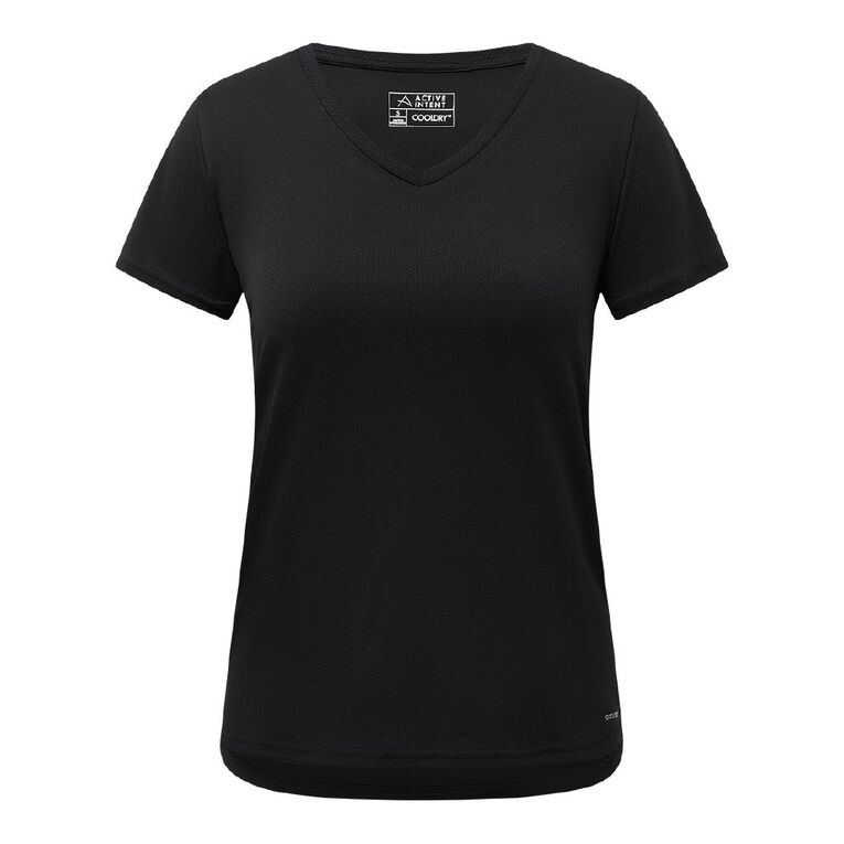 Active Intent Women's Cooldry Tee, Black, hi-res