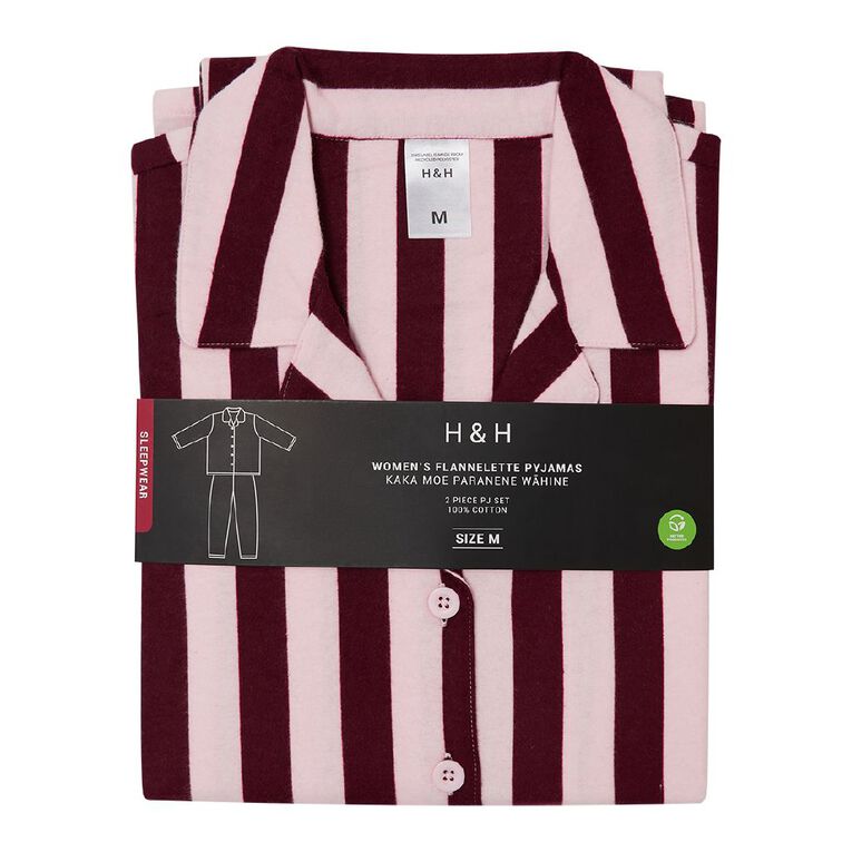 H&H Women's Classic Flannelette Pyjama Set, Red Mid, hi-res