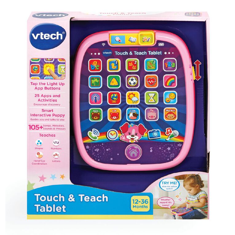 Vtech Touch and Teach Tablet Pink Mid Pink Mid | The Warehouse