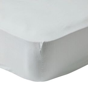 Living & Co 100% Washed Cotton Fitted Sheet Sage Queen