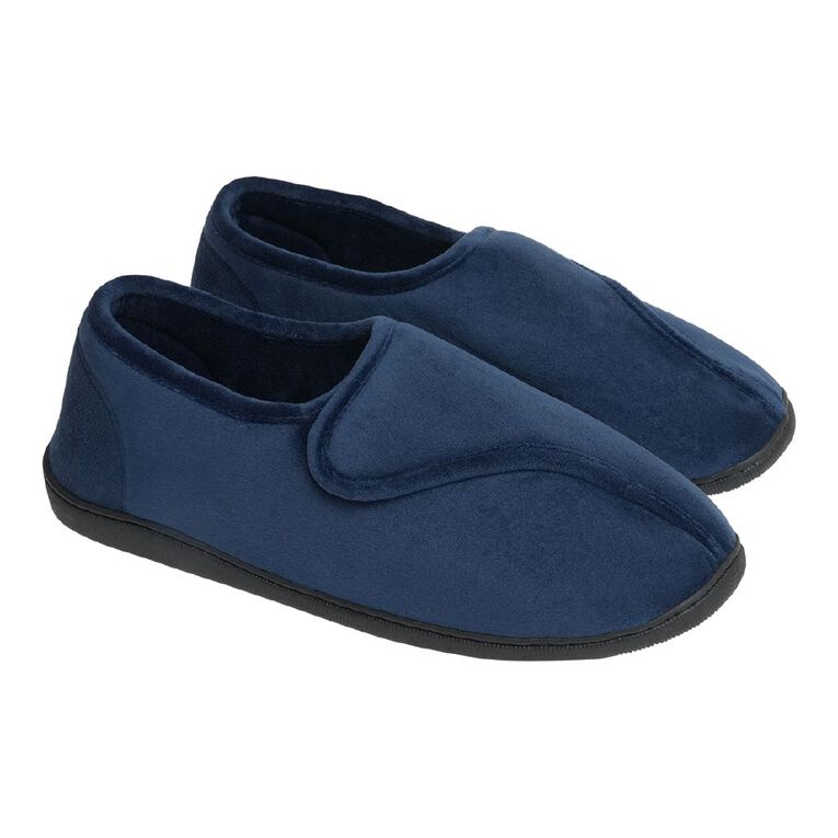 H&H Men's Colin Closed Back Slippers, Navy, hi-res
