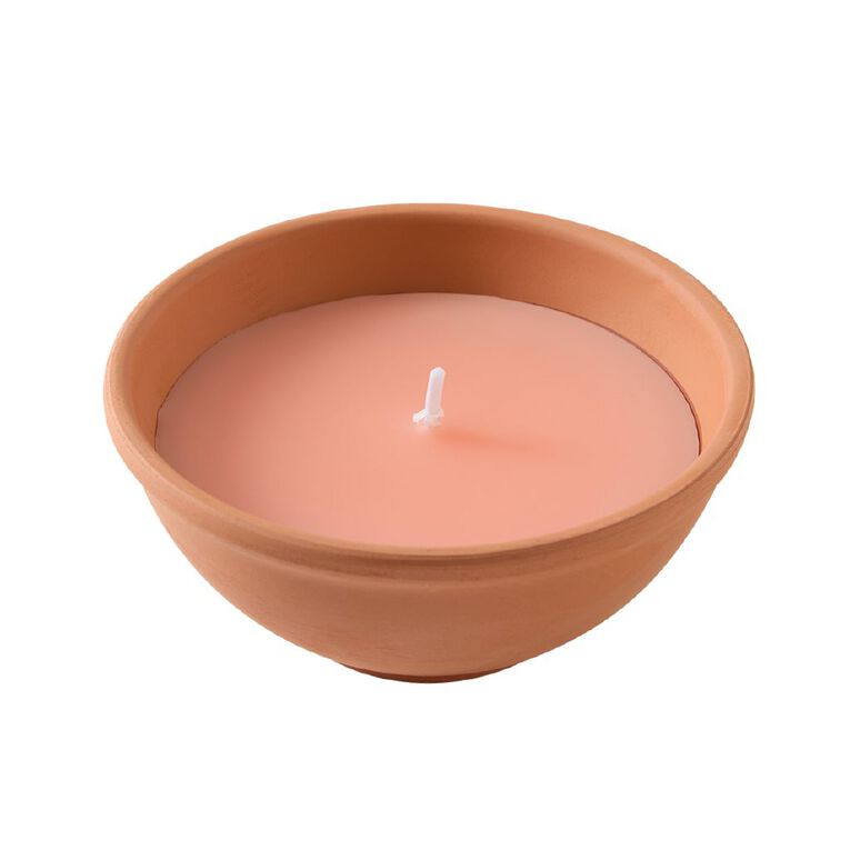 Waxworks Citronella Terracotta Pie Dish 15cm Assorted, , hi-res