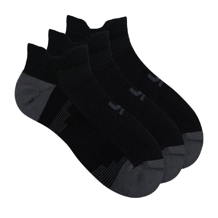 Underworks Bamboo Tech Heel Tab 3 Pack, Black, hi-res