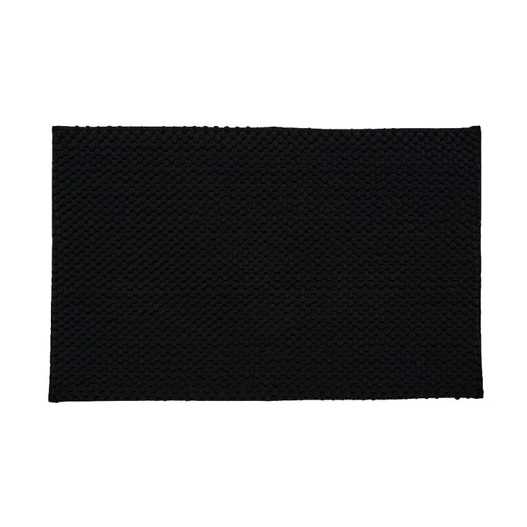 Living & Co Bath Mat Popcorn Memory Foam Black, , hi-res