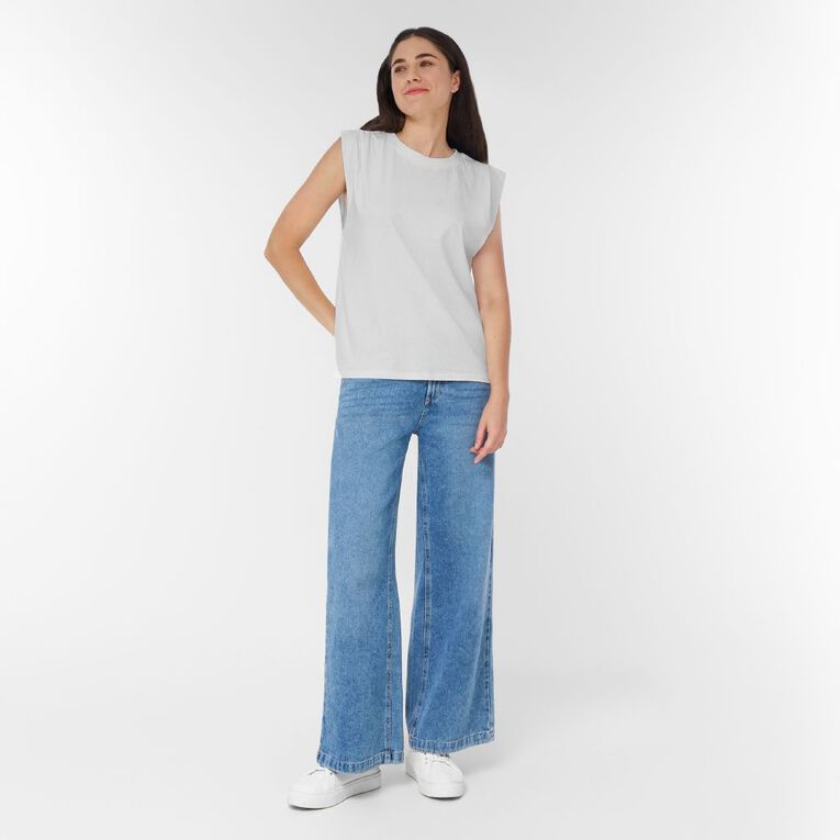 H&H Women's Relaxed Tank Top, White, hi-res