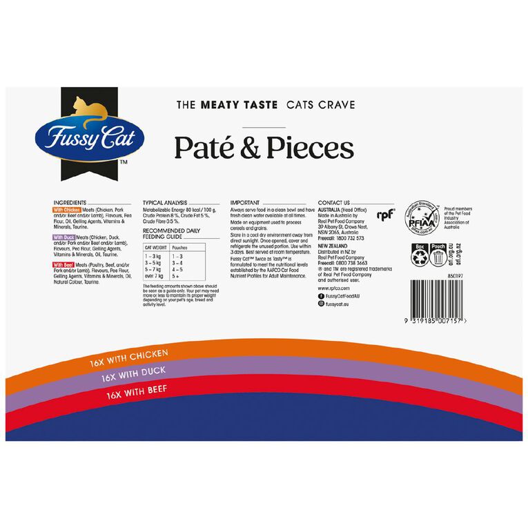 Fussy Cat Cat Twice as Tasty Pate & Pieces 48 Pack, , hi-res
