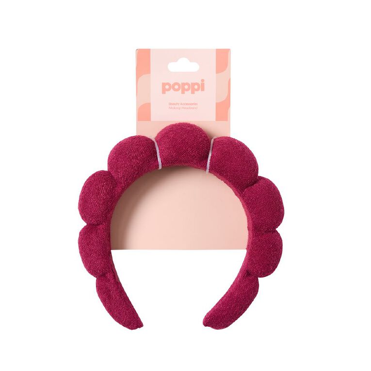 Poppi Beauty Scallop Headband Burgundy, , hi-res