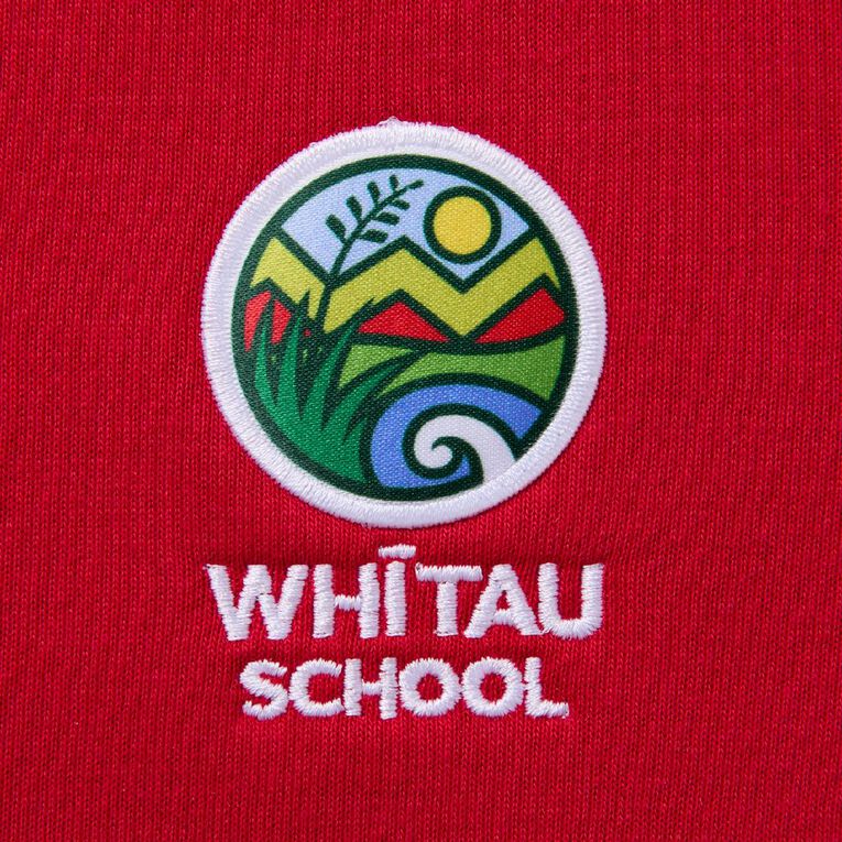 Schooltex Whitau School Tunic Sweatshirt with Badge, Red Mid, hi-res