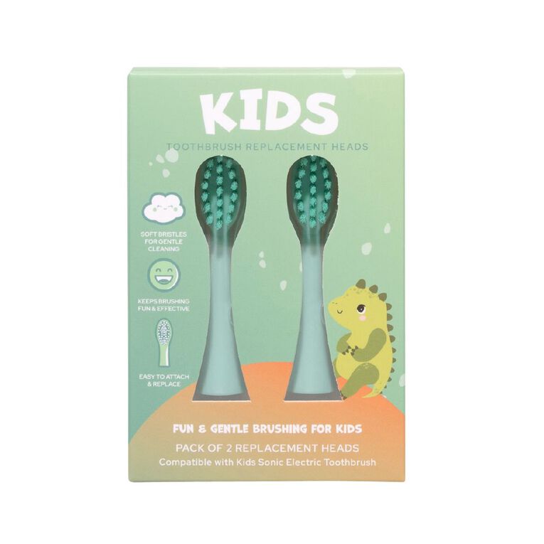 Kids Toothbrush Refills Dinosaur 2 Pack, , hi-res