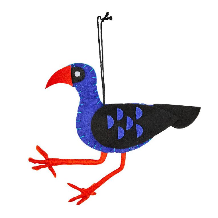 Wonderland Fun Festive Felt Pukeko Christmas Tree Decoration, , hi-res