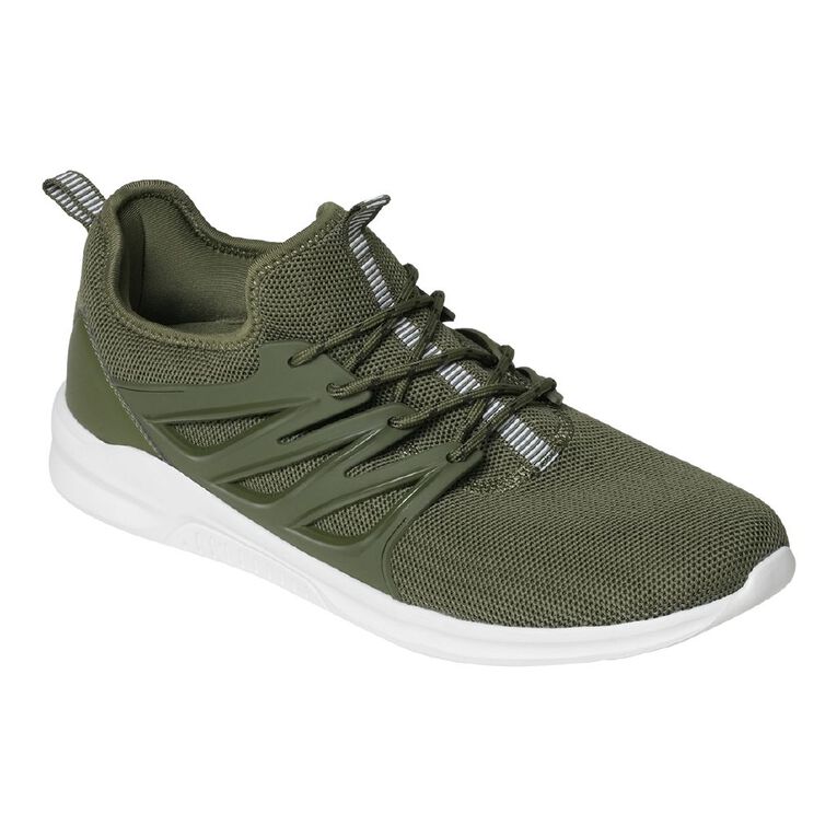 Active Intent Men's Peak Performer Memory Foam Trainers, Khaki, hi-res