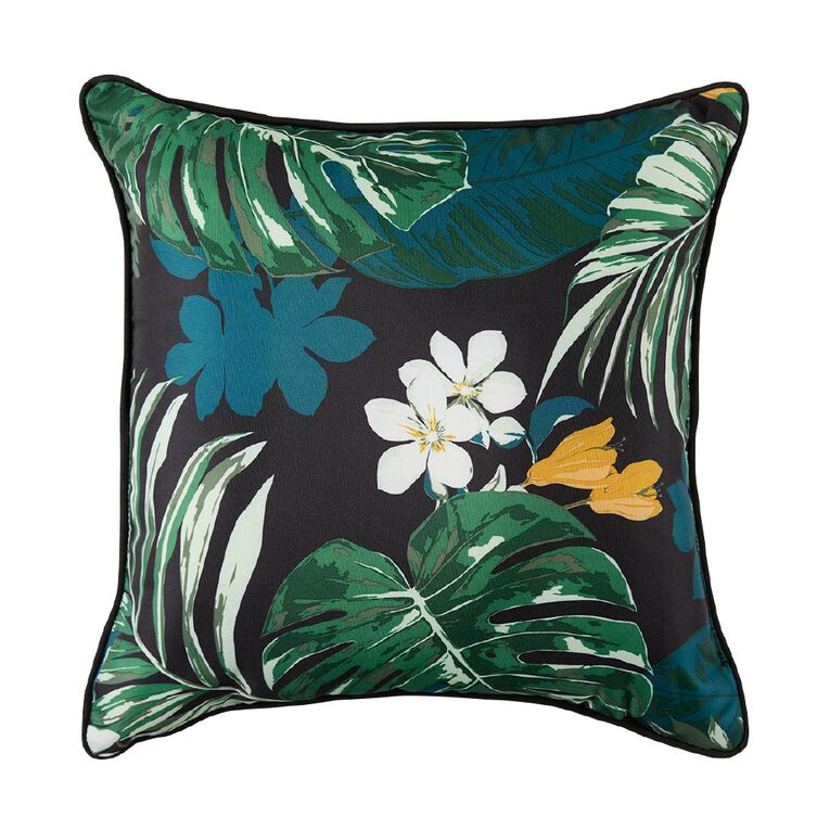 Living & Co Outdoor Cushion Flora Green Dark 40cm x 40cm, , hi-res