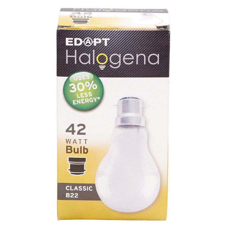 Edapt Halogena B22 Classic Light Bulb 42w, , hi-res