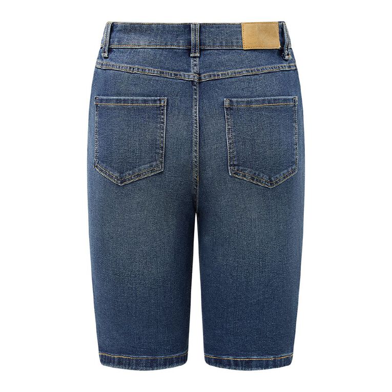 H&H Women's Knee Length Denim Shorts, Denim Mid, hi-res