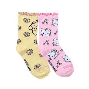 Hello Kitty Girls' Frill Crew Socks 2 Pack